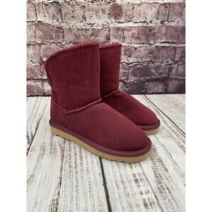 STYLE&CO Teenyy Burgundy Suede Pull On Ankle Boots - US 6 M
